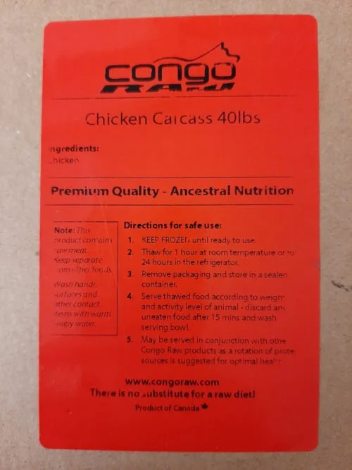 Congo Raw- Chicken Carcass 40lbs