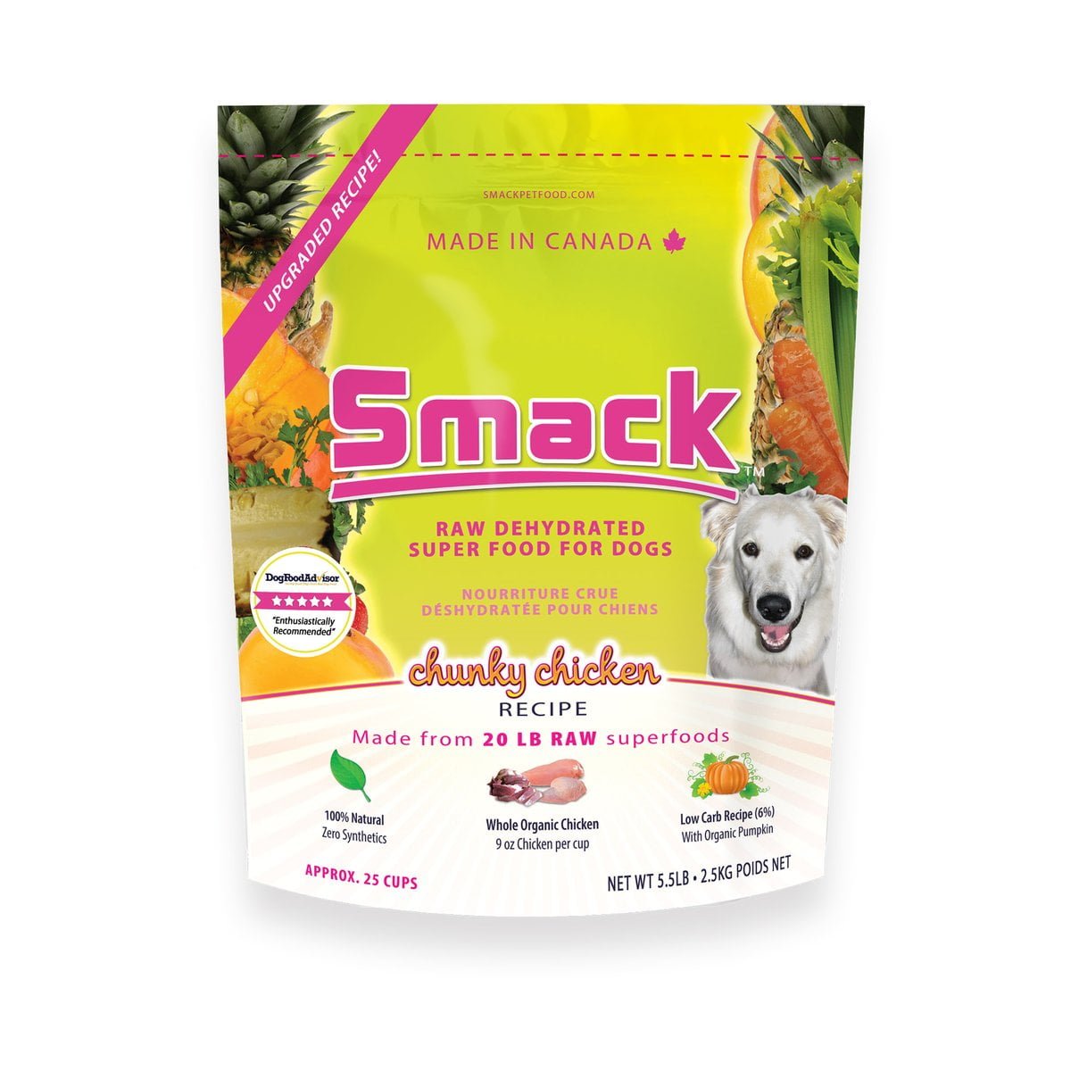 Smack Dehydrated Raw- Chunky Chicken 2.5kg (Dog) - The Raw Source